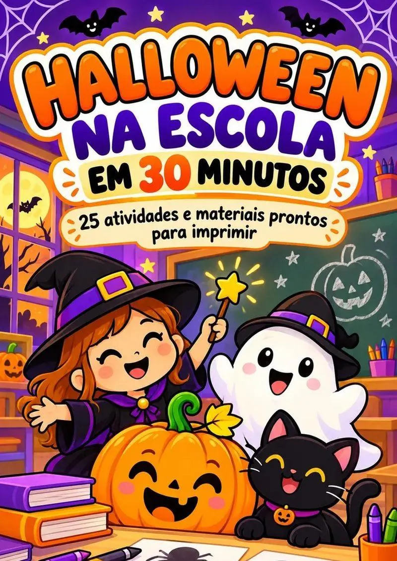Página 1 do kit Halloween Escolar 2026