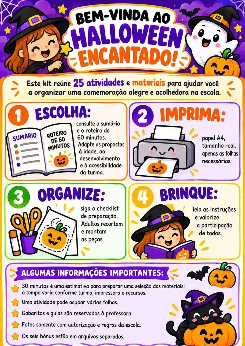 Página 2 do kit Halloween Escolar 2026