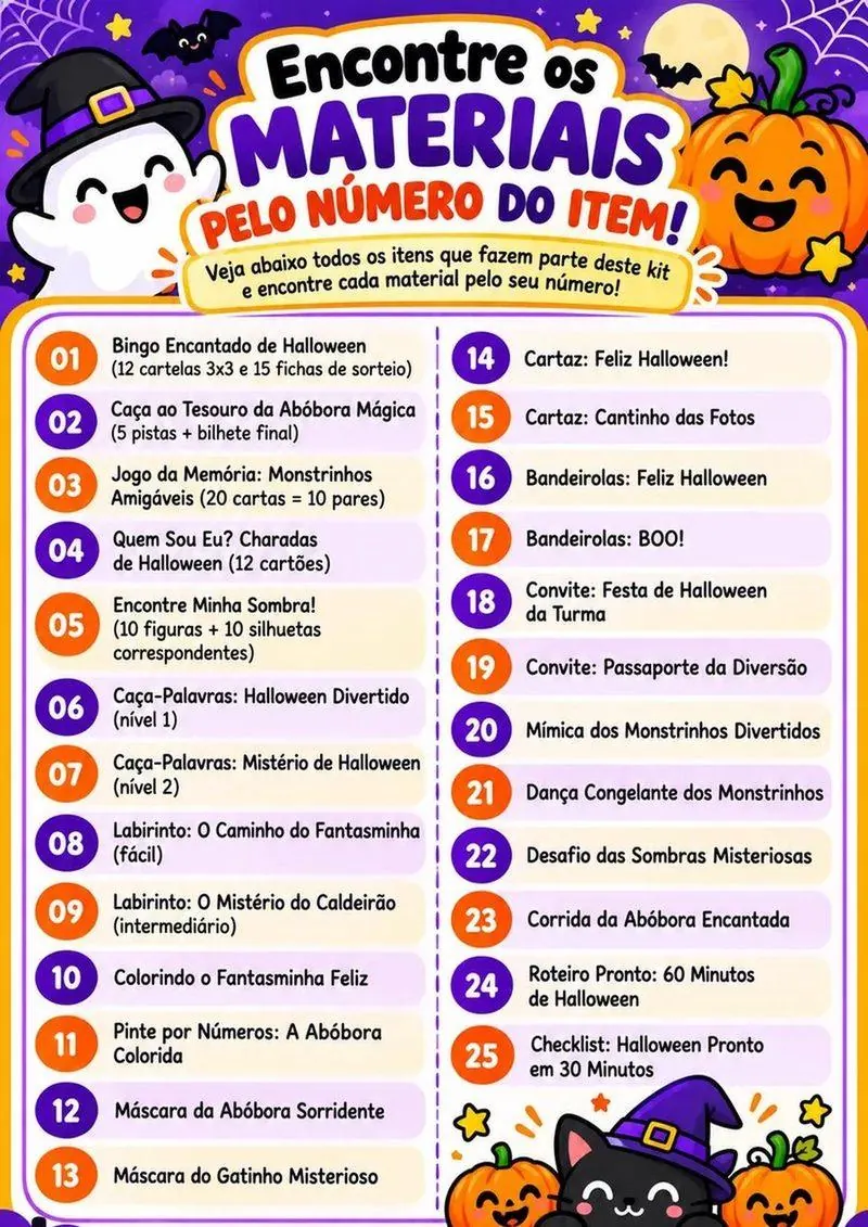 Página 3 do kit Halloween Escolar 2026