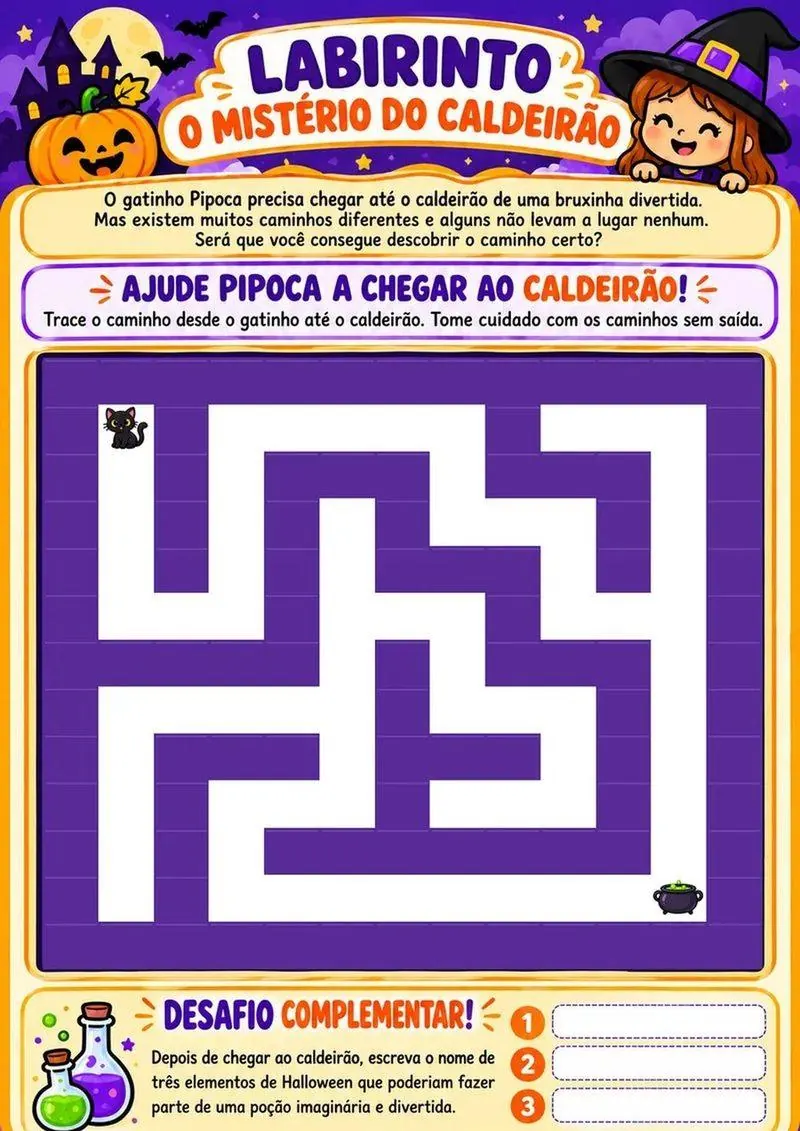 Página 13 do kit Halloween Escolar 2026