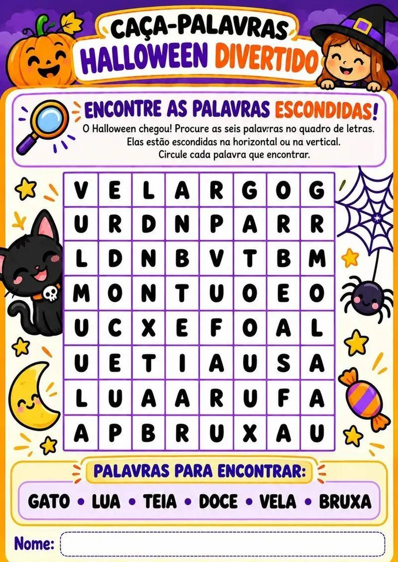 Página 16 do kit Halloween Escolar 2026