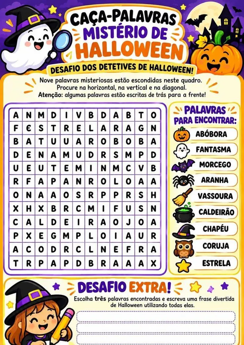 Página 17 do kit Halloween Escolar 2026