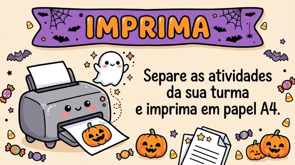 Passo 2: Imprima - Separe as atividades da sua turma e imprima em papel A4.